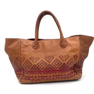 ISABELLA FIORE leather woven multicolor tote